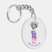 Fresh Blueberry Drink Sleutelhanger - aangepaste t (Voorkant Links)