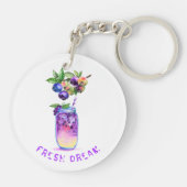 Fresh Blueberry Drink Sleutelhanger - aangepaste t (Achterkant)