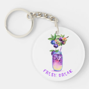 Fresh Blueberry Drink Sleutelhanger - aangepaste t