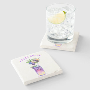 Fresh Blueberry Drink Stone Onderzetter - aangepas