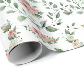 Fresh Blush PInk Bloom Wedding Cadeaupapier (Rol Hoek)