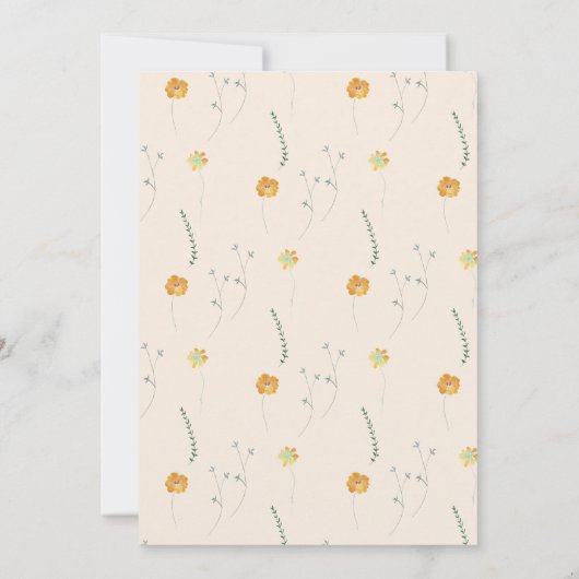 Fresh Blush Wildflowers Uitnodiging (Achterkant)