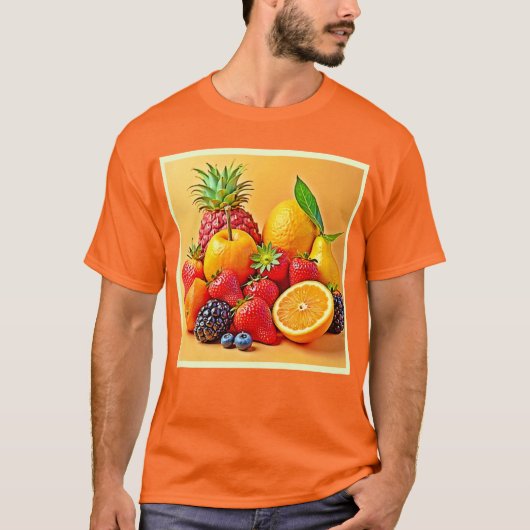 Fresh Bounty: Vibrant Fruit Harvest Design  T-shirt (Voorkant)