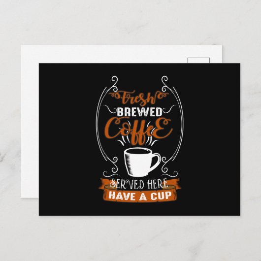 Fresh Brewed Coffee Briefkaart (Voorkant / Achterkant)