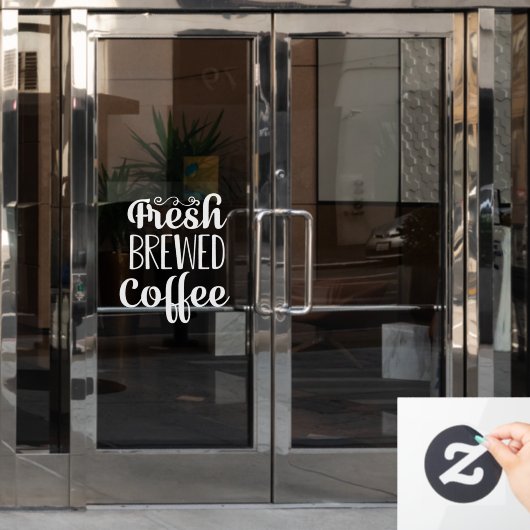 Fresh Brewed Coffee Raamsticker (Kantoordeur)