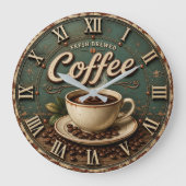 Fresh Brewed Coffee Rustic Farmhouse Grote Klok (Voorkant)