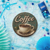 Fresh Brewed Coffee Rustic Farmhouse Papieren Bordje (Feest)