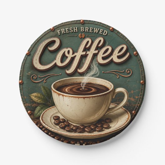 Fresh Brewed Coffee Rustic Farmhouse Papieren Bordje (Voorkant)