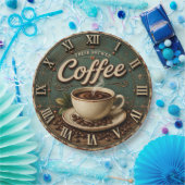 Fresh Brewed Coffee Rustic Farmhouse Papieren Bordje (Feest)