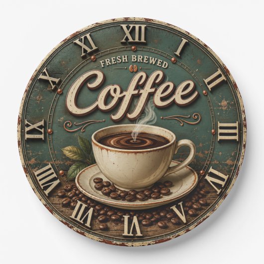 Fresh Brewed Coffee Rustic Farmhouse Papieren Bordje (Voorkant)