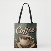 Fresh Brewed Coffee Rustic Farmhouse Tote Bag (Voorkant)