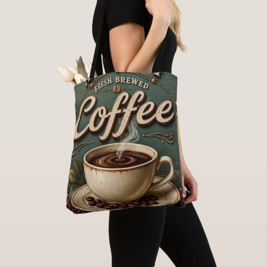 Fresh Brewed Coffee Rustic Farmhouse Tote Bag (Dichtbij)