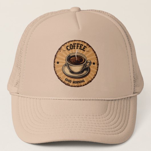 Fresh brewed coffee vintage  trucker pet (Voorkant)