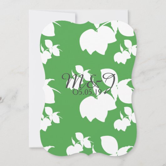Fresh Bright Green Lemon Silo Pattern Wedding Kaart (Achterkant)
