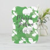 Fresh Bright Green Lemon Silo Pattern Wedding Kaart (Staand voorkant)