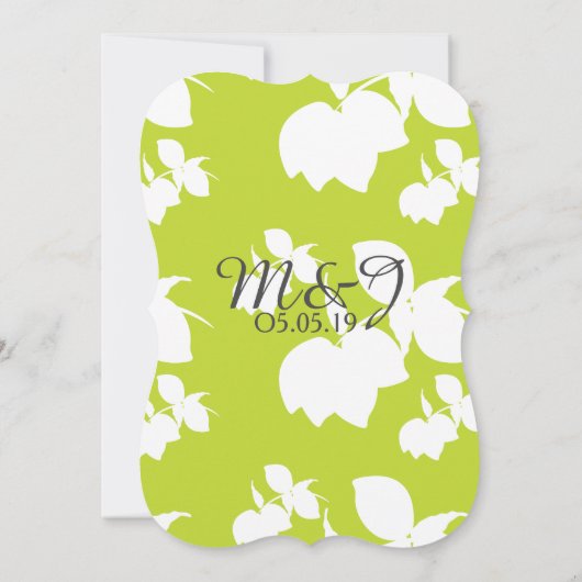 Fresh Bright Green Lemon Silo Pattern Wedding Kaart (Achterkant)