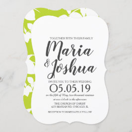 Fresh Bright Green Lemon Silo Pattern Wedding Kaart