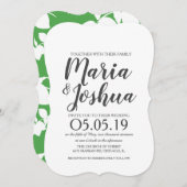 Fresh Bright Green Lemon Silo Pattern Wedding Kaart (Voorkant / Achterkant)