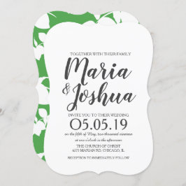 Fresh Bright Green Lemon Silo Pattern Wedding Kaart