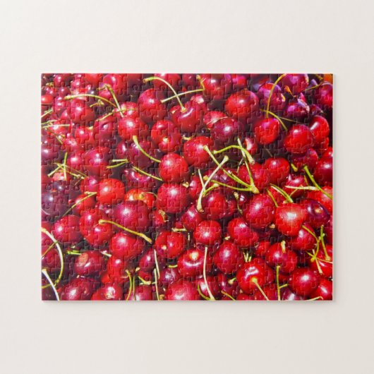 Fresh Bright Red Cherries op de pier Legpuzzel (Horizontaal)