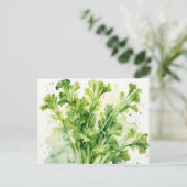 Fresh Celery Stalk Waterverf Botanisch Briefkaart (Staand voorkant)