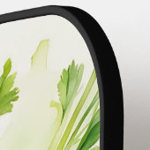 Fresh Celery Stalk Waterverf Botanisch Pickleball Paddle (Links Detail)