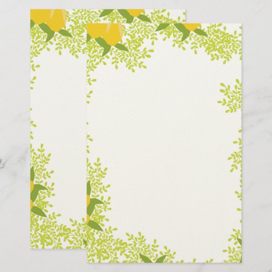 Fresh & Cheerful Writing Paper Briefpapier (Voorkant / Achterkant)