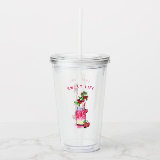 Fresh Cherries Drink Acryl Tumbler - aangepaste te Drinkbeker (Voorkant)