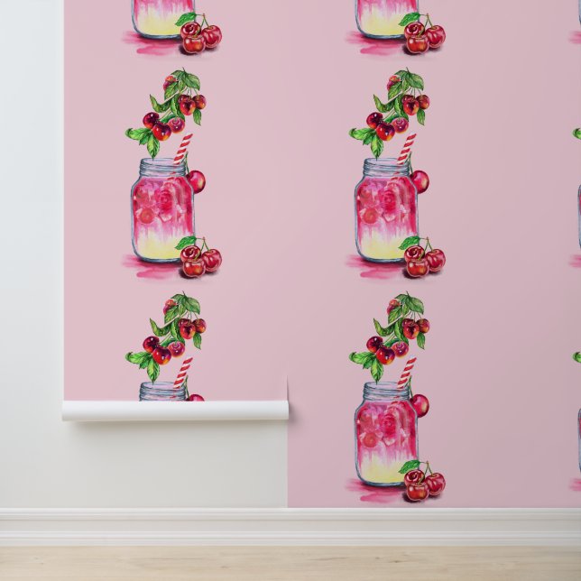 Fresh Cherry Drink Behang (Applicatie)