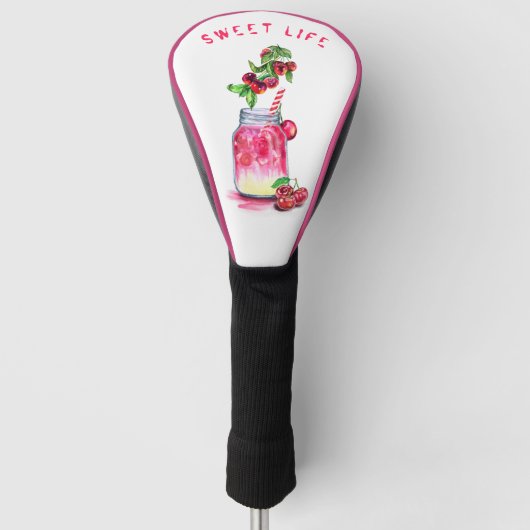 Fresh Cherry Drink Golf Head Hoesje - aangepaste t Golfheadcover (Voorkant)