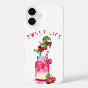 Fresh Cherry Drink iPhone Case - Aangepaste tekst