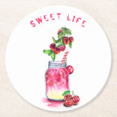 Fresh Cherry Drink Paper Onderzetter - Aangepaste (Voorkant)