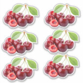 Fresh Cherry Sticker Sheet | realistisch fruit (Voorkant)