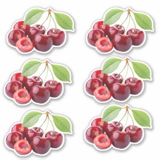 Fresh Cherry Sticker Sheet | realistisch fruit (Voorkant)