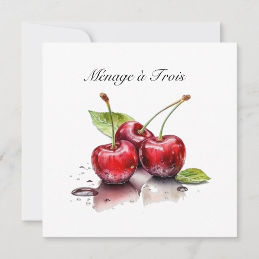 Fresh Cherry Trio in Waterverf, op maat (Voorkant)
