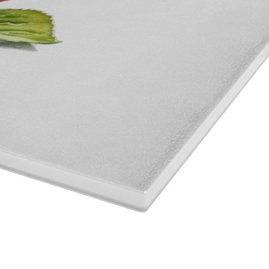 Fresh Cherry Trio in Waterverf, op maat Snijplank (Hoek)