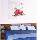 Fresh Cherry Trio in Waterverf, op maat Wandkleed