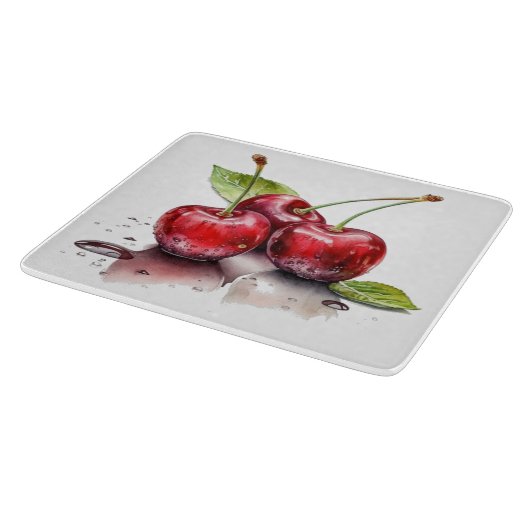 Fresh Cherry Trio in Waterverf Snijplank (Hoek)