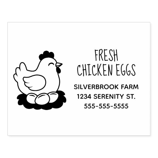 Fresh Chicken Eggs Farm Address Large Rubberstempel (Afrduk)