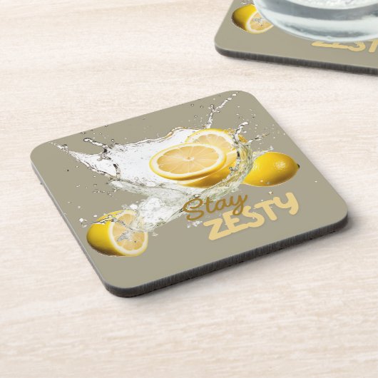 Fresh Citrus Coaster Set- Lemon Design Bier Onderzetter (Linkerzijde)