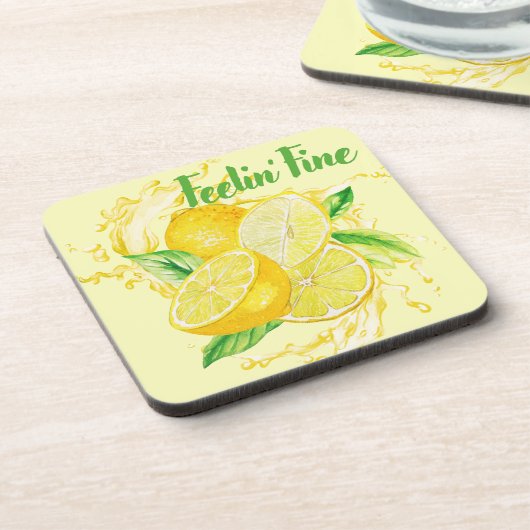 Fresh Citrus Coaster Set- Lemon Design Bier Onderzetter (Linkerzijde)
