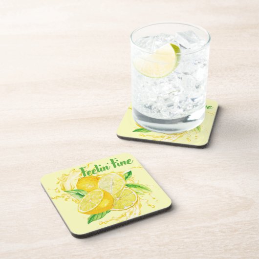 Fresh Citrus Coaster Set- Lemon Design Bier Onderzetter (Rechterzijde)