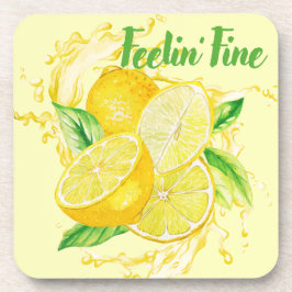 Fresh Citrus Coaster Set- Lemon Design Bier Onderzetter