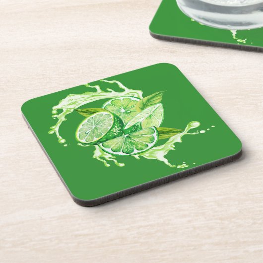 Fresh Citrus Coaster Set- Lime Design Bier Onderzetter (Linkerzijde)