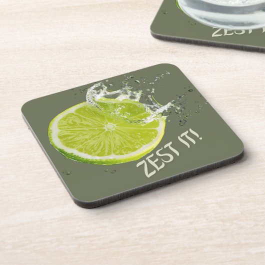 Fresh Citrus Coaster Set- Lime Design Bier Onderzetter (Linkerzijde)