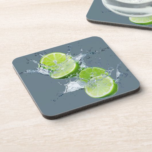Fresh Citrus Coaster Set- Lime Design Bier Onderzetter (Linkerzijde)