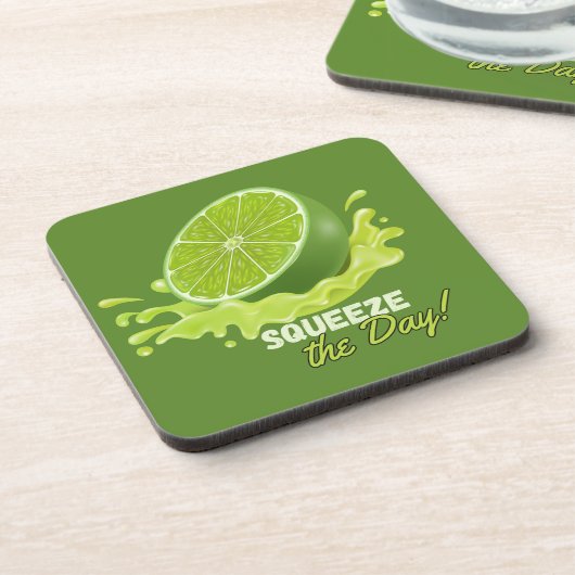Fresh Citrus Coaster Set- Lime Design Bier Onderzetter (Linkerzijde)