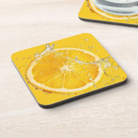 Fresh Citrus Coaster Set- Orange Design Bier Onderzetter (Linkerzijde)