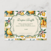 Fresh Citrus Floral Baby Shower Diapper Raffle Informatiekaartje (Voorkant)