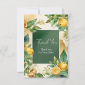 Fresh Citrus Frame with Green Botanical Accents Bedankkaart (Voorkant)